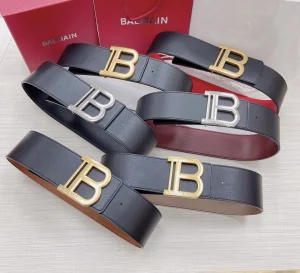 Luxury Womens Belts Burberry Monogram B Calf Leather Belt 70MM A175PP340 AA170334