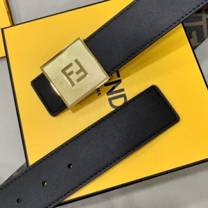 Luxury Womens Belts Fendi Square FF Buckle Calf Leather Belt 40MM A175PP240 AA170338
