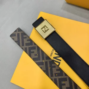 Luxury Womens Belts Fendi Square FF Buckle Calf Leather Belt 40MM A175PP240 AA170338