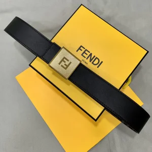 Luxury Womens Belts Fendi Square FF Buckle Calf Leather Belt 40MM A175PP240 AA170338