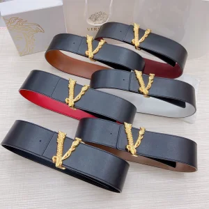 Luxury Womens Belts Versace Virtus Waist Calf Leather Belt 70MM A175PP340 AA170335