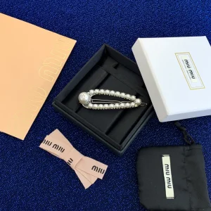 Replica Womens Jewelry Miu Miu Pearl Hair Clip with Pearls A205PP150 AA170565