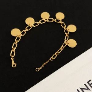 Luxury Womens Jewelry Celine Bracelet Celine Medals Bracelet in Gold A39PP160 AA170647