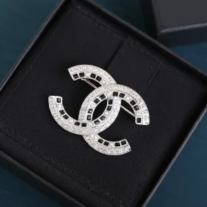 Chanel Brooch Chanel Crystals CC Logo Brooch 