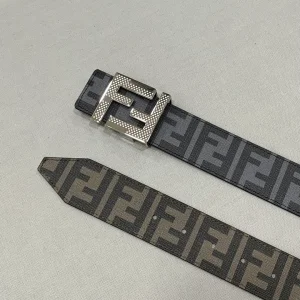 Luxury Womens Belts Fendi FF Logo Jacquard Belt in Black 40MM A175PP240 AA172010