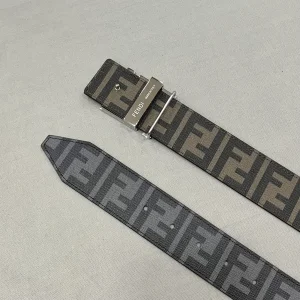 Luxury Womens Belts Fendi FF Logo Jacquard Belt in Black 40MM A175PP240 AA172010