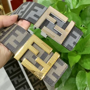 Luxury Womens Belts Fendi FF Logo Jacquard Belt in Black 40MM A175PP240 AA172010