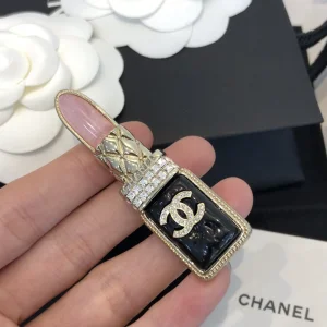Chanel Brooch Chanel Crystals CC Lipstick Brooch 