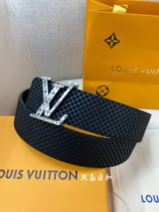 Luxury Mens Belts Lous Vuitton Damier Black Leather Belt 40MM A175PP240 AA174032