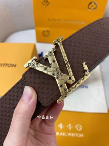 Luxury Mens Belts Lous Vuitton Damier Brown Leather Belt 40MM A175PP240 AA174031