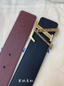 Luxury Mens Belts Lous Vuitton LV Black Grained Leather Belt 40MM A175PP240 AA174039