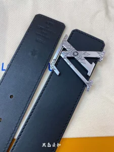 Luxury Mens Belts Lous Vuitton LV Black Leather Belt 40MM A175PP240 AA174033