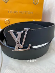 Luxury Mens Belts Lous Vuitton LV Black Leather Belt 40MM A175PP240 AA174033