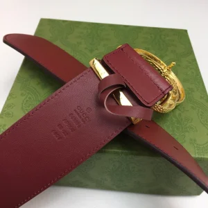 Replica Womens Belts Gucci Double G Buckle Leather Belt in Red 50MM A175PP240 AA175180