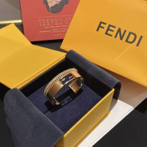 Replica Womens Jewelry Fendi Bracelet Fendi Gold Open Cut Bracelets A152PP150 AA175174