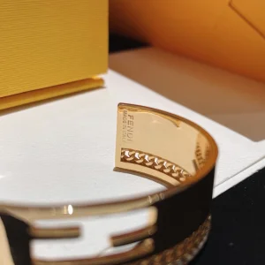Replica Womens Jewelry Fendi Bracelet Fendi Gold Open Cut Bracelets A152PP150 AA175174