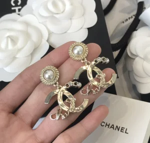 Chanel Earrings Chanel Gold Coco CC Logo Earrings 