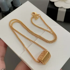 Chanel Vintage Coco Pendant Necklaces Gold 