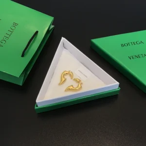 Replica Womens Jewelry Bottega Veneta Earring BV Sharp Gold Earrings A39PP140 AA176632