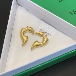 Replica Womens Jewelry Bottega Veneta Earring BV Sharp Gold Earrings A39PP140 AA176632
