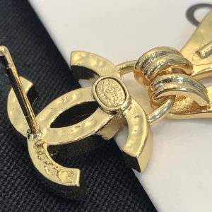 Replica Womens Jewelry Chanel Gold Crystals CC Leaf Earrings A39PP130 AA178236