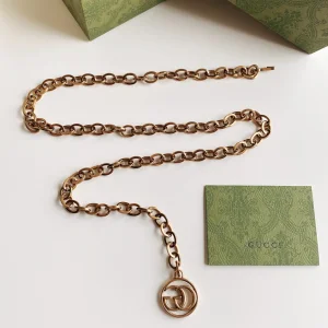 Replica Womens Belts Gucci Double G Chain Belt in Gold A175PP240 AA178649