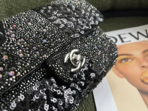 Replica Womens Handbags Chanel 2022 Mini Flap Bag in Sequin 20CM A103PP1080 AA178525