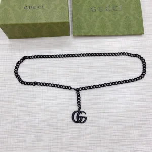 Gucci GG Marmont Chain Belt Black 