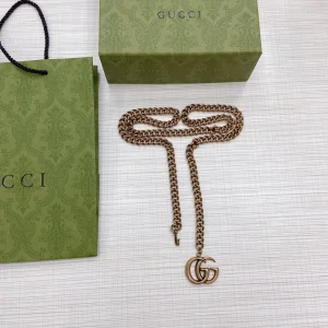 Replica Womens Belts Gucci GG Marmont Chain Belt in Gold A175PP240 AA179874