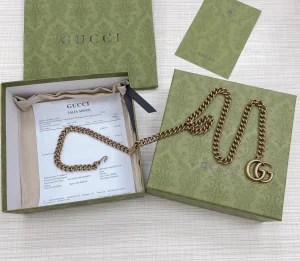 Replica Womens Belts Gucci GG Marmont Chain Belt in Gold A175PP240 AA179874
