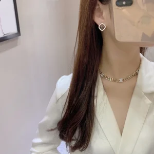 Replica Womens Jewelry Chanel CC Logo Chain Choker Necklace A39PP190 AA179762