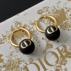 Dior Petit CD Black Pearl Earrings 