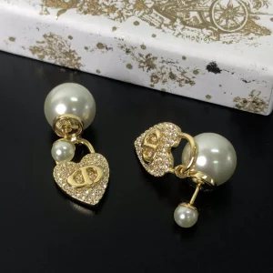 Replica Womens Jewelry Dior Tribales CD Crystals Heart Earrings A39PP130 AA180139