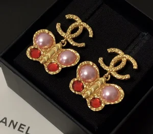 Replica Womens Jewelry Chanel Gold CC Butterfly Earrings A39PP120 AA180232