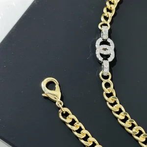 Replica Womens Belts Chanel Crystals CC Logo Chain Belt AB8570 A62PP280 AA180845