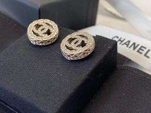 Replica Womens Jewelry Chanel Crystals CC Round Earrings A39PP120 AA181030
