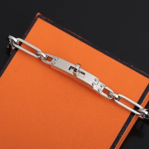 Replica Womens Jewelry Hermes Kelly Chaine Chain Bracelet Silver A205PP290 AA182042