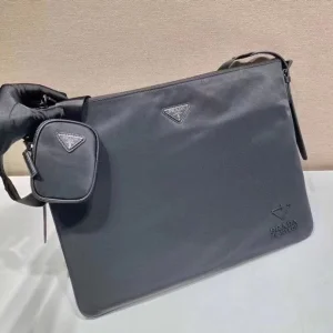 Replica Mens Handbags Prada Black Re Nylon Messenger Bag 44x34CM A104PP780 AA182138