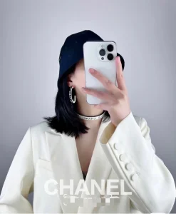 Replica Womens Jewelry Chanel White Black Gold Coco Earrings AB8422 A39PP150 AA182900