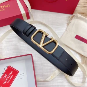 Valentino Vlogo Leather Belt Black 40MM 