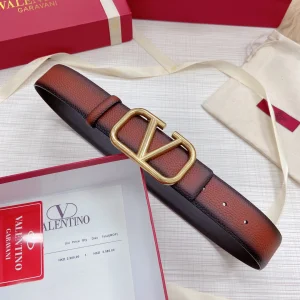 Valentino Vlogo Leather Belt Brown Black 40MM 