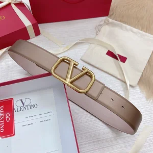 Valentino Vlogo Leather Belt Khaki 40MM 