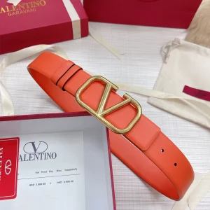 Valentino Vlogo Leather Belt Orange 40MM 