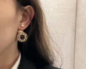 Replica Womens Jewelry Dior Tribales Earrings with White Pearl A39PP130 AA183816