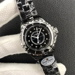 Replica Womens Watches Chanel VIP J12 Black Dial Ladies Watch 33MM A184PP2180 AA184178
