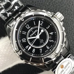 Replica Womens Watches Chanel VIP J12 Black Dial Ladies Watch 33MM A184PP2180 AA184179