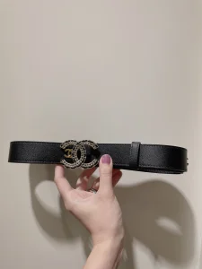 Chanel CC Logo White Leather Belt 30MM 