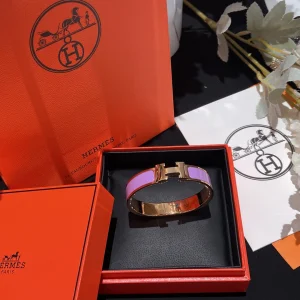 Replica Womens Jewelry Hermes Clic H Narrow Bracelet Purple A173PP280 AA184627