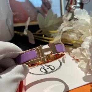 Replica Womens Jewelry Hermes Clic H Narrow Bracelet Purple A173PP280 AA184627