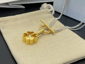 Replica Womens Jewelry Loewe Anagram Pendant Necklace in Gold A39PP130 AA184860